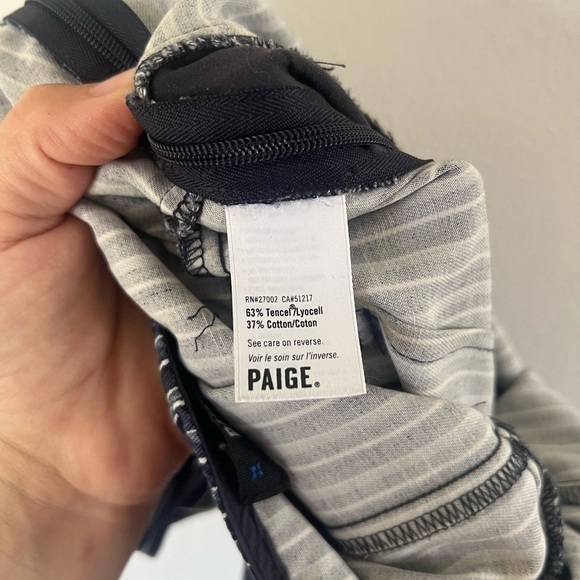 Paige Emma Cropped Tie Strap Jumpsuit In Rich Navy Paradise Stripe Size Small - Picture 14 of 15